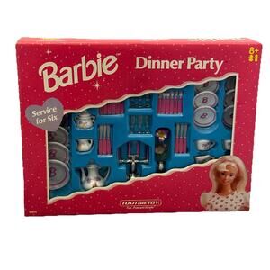 1997 Mattel Barbie Dinner Party Dish Set for 6 Tootsie Toy #10819 READ